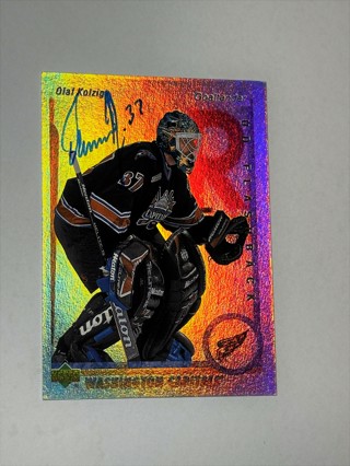 Autographed 2000-01 (CAPITALS) Upper Deck UD Flashback #UD8 Olaf Kolzig-Capitals