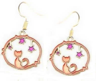 GP Pink Enamel Ceat and Stars Earrings (PLEASE READ DESCRIPTION