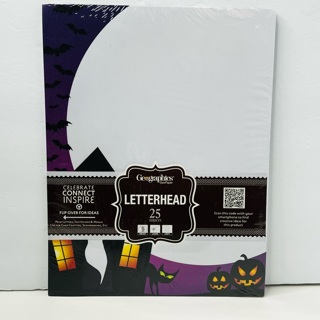 NIP Halloween Bats Cats Pumpkins Letterhead  