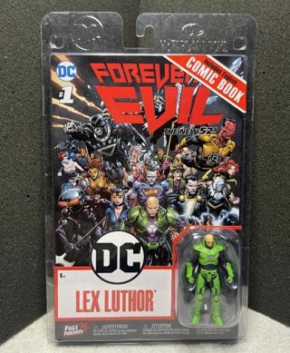 NEW FOREVER EVIL DC Comics LEX LUTHOR 4- inch MINI FIGURE WITH COMIC BOOK