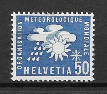 1960 Switzerland Sc8O7 50c World Meteorological Organization MNH