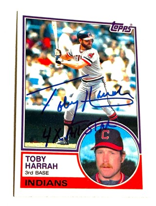 Autograph 1983 Topps MLB Toby Harrah #480-Indians-/With 4 Time All Star Inscription 