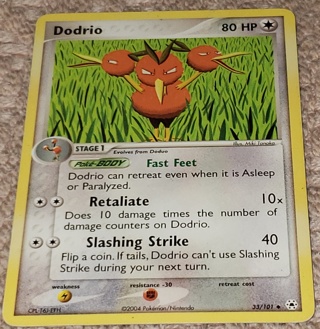 ⚡ Pokemon Card Dodrio 33/101⚡80 HP EX Hidden Legends