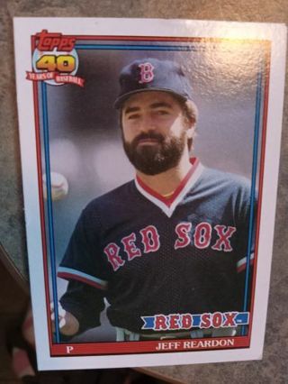 1991 TOPPS 40 YEARS OF BASEBALL JEFF REARDON BOSTON RED SOX BASEBALL CARD# 605