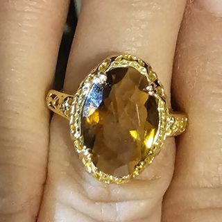 Size 7 18KGP Amber Ring