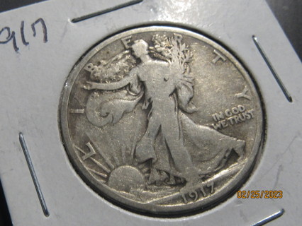 ★★ 1917 WALKING LIBERTY HALF DOLLAR VG ★★  "90% SILVER"