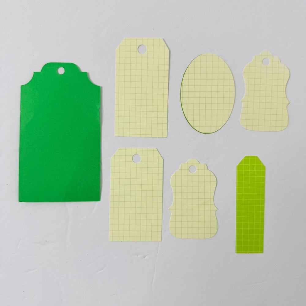 Free: Green & Grid Tag Shapes 