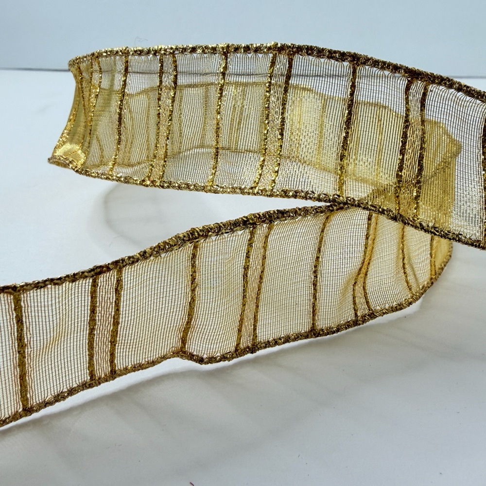 Free: Gold Glitter 1.5” Wire Edge Ribbon 