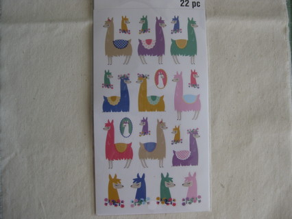 llama stickers, 22 pcs, NIP, diff. sizes, colors, designs. Great craft supply. NIP