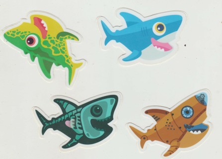 Four Fantastic Fish Stickers