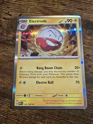 Pokemon Electrode holo rare card 101/165