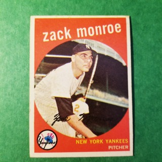 1959 - TOPPS NRMT+ BASEBALL CARD NO. 108 - ZACK MONROE - YANKEES