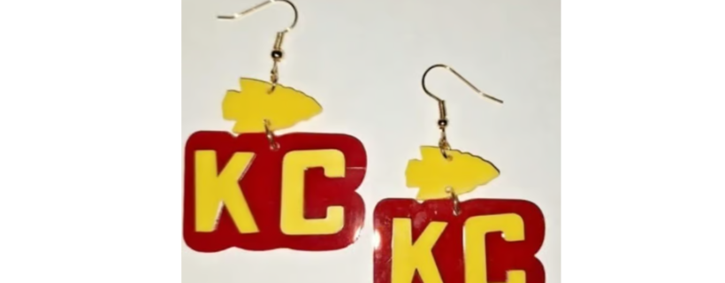 New KANSAS CITY CHIEFS Pro-Fan Earrings Kitsch Jewelry NFL Football Mahomes