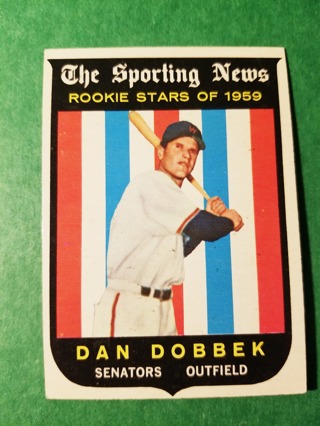 1959 - TOPPS EXMT - NRMT BASEBALL - CARD NO. 124 - DAN DOBBEK ROOKIE  - SENATORS