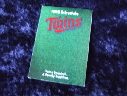 1990 Minnesota Twins Baseball Pocket Schedule 