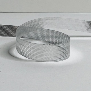  Silver, semi sheer, 3/8” Wide Ribbon