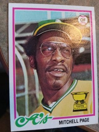 1978 TOPPS ALL STAR ROOKIE MITCHELL PAGE OAKLAND ATHLETICS BASEBALL CARD# 55