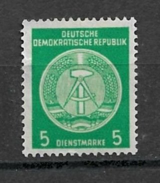 1954 DDR O18 5pf Official MH with gum fault