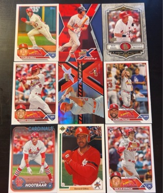 9 St. Louis Cardinals baseball cards 