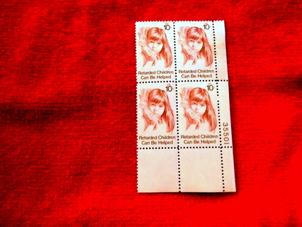  Scott #1549 1974 10c MNH plate block of 4. 