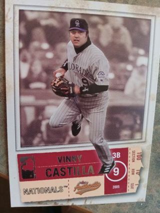 2005 FLEER AUTHENTIC VINNY CASTILLA WASHINGTON NATIONALS BASEBALL CARD# 3