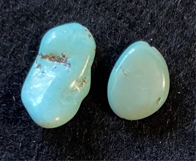 2 Turquoise Beads with chips