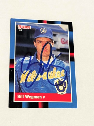 Autographed 1988 Donruss Bill Wegman Milwaukee Brewers #151