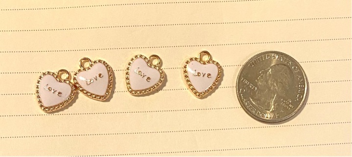 4 pc heart charms