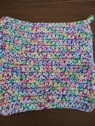 Hand Crocheted Cotton Potholder 