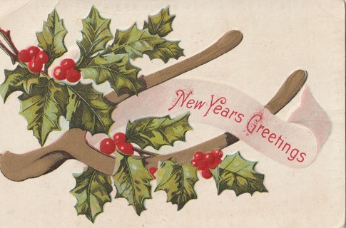 Vintage Unused Postcard: f: New Years Greeting