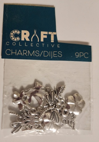 NEW - Craft Collective - Silver Finish Charms - 9 in package