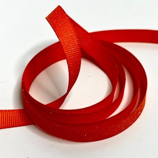 Orange Sparkly Glittery Grosgain 3/8” Wide Ribbon 