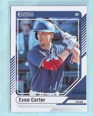 2024 Donruss Evan Carter Baseball Card # 74 Rangers