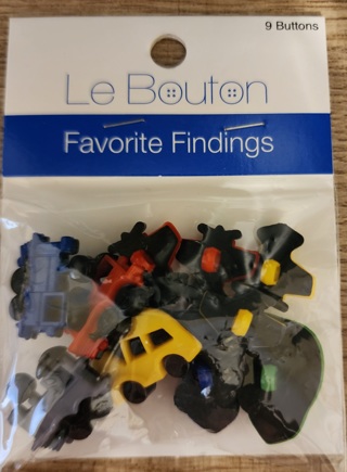 NEW - Favorite Findings - Trains, Cars & Planes Buttons - 10 in package 