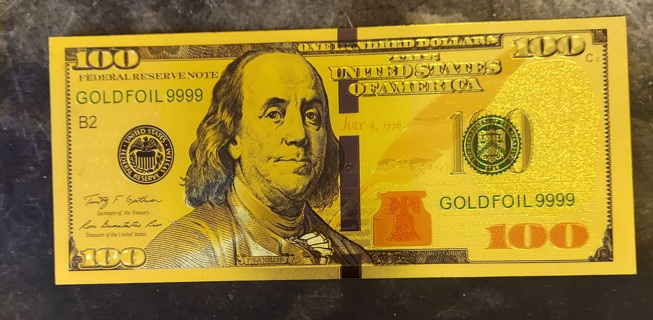 Gold Foil $100 Bill