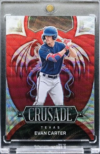 Evan Carter PRC - 2023 Panini Chronicles Crusade Red Wave #1 - Texas Rangers (035/199) [AA011]