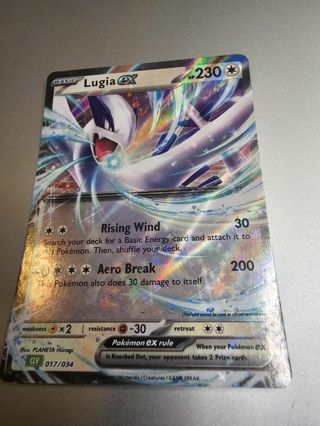 Pokemon Lugia EX holo rare card 017/34