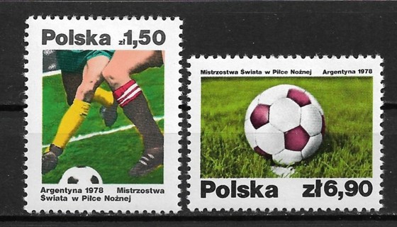 1978 Poland Sc2265-6 Soccer World Cup, Argentina CTO/used C/s of 2