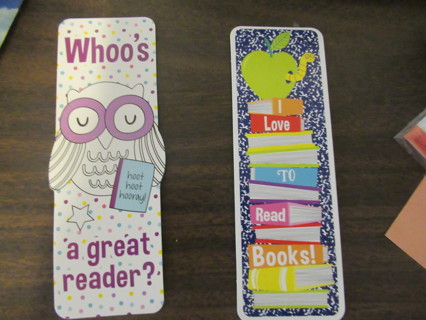 Fun colorful bookmarks.  Get 2 NEW fun bookmarks.