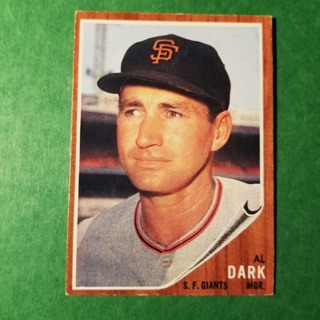 1962 - TOPPS  NRMT+  BASEBALL - CARD NO. 322 - AL DARK - GIANTS