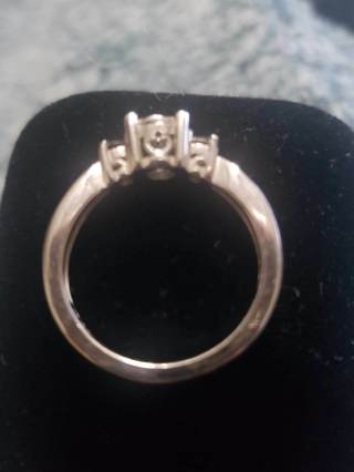 Three Diamond Heart Tiered Mount Engagement Ring