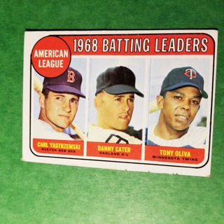 1969 - TOPPS EXMT - NRMT BASEBALL - CARD NO. 1 - A.L. 1968 BATTING  LEADERS, YASTRZEMSKI