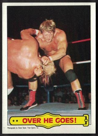 1985 Topps WWF WWE Wrestling #30 Over He Goes Mr. Wonderful Paul Orndorff 