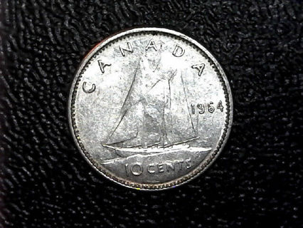 1964 Canada dime (10 cent coin) - circulated 