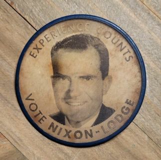 Vintage Richard Nixon - Lodge Flicker Pin Campaign Button Vari-Vue