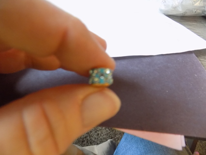 Light blue crystal rhinestone pave Euro Bead # 2