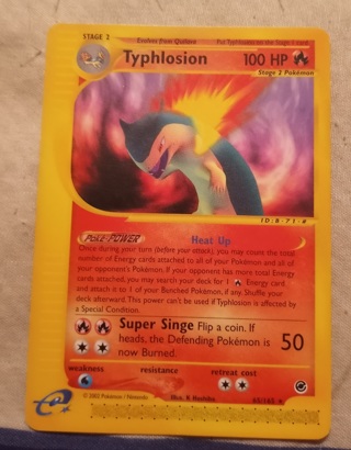 Vintage Typhlosion Pokemon Card-damaged