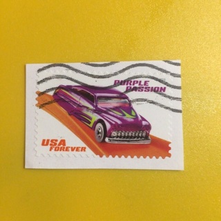 2018 Hot Wheels Purple Passion USA Forever Postage Stamp ~ Canceled (Used)