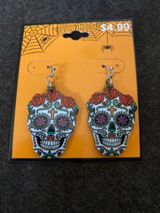 Sugar Skull Day of the Dead Earrings (Last Pair)