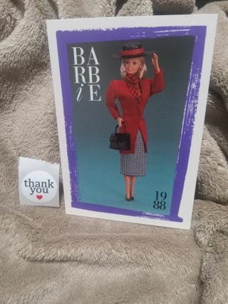 Barbie Card Printed 1990 USA